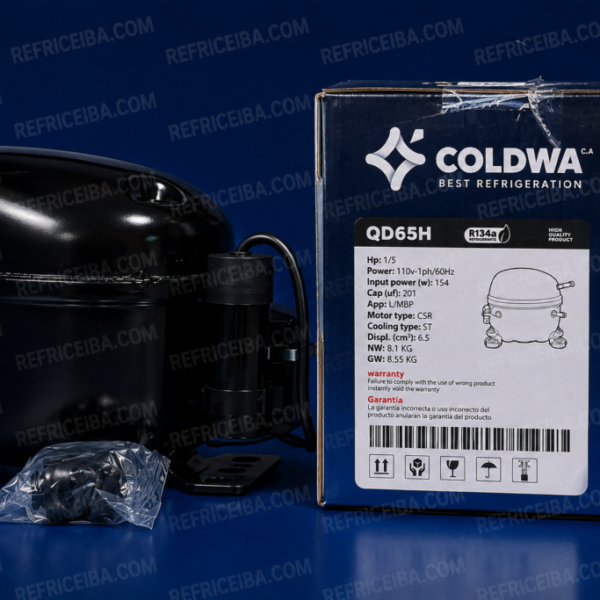 Compresor De Refrigeracion 1/5Hp R134A 110V 3 Tubos Coldwa