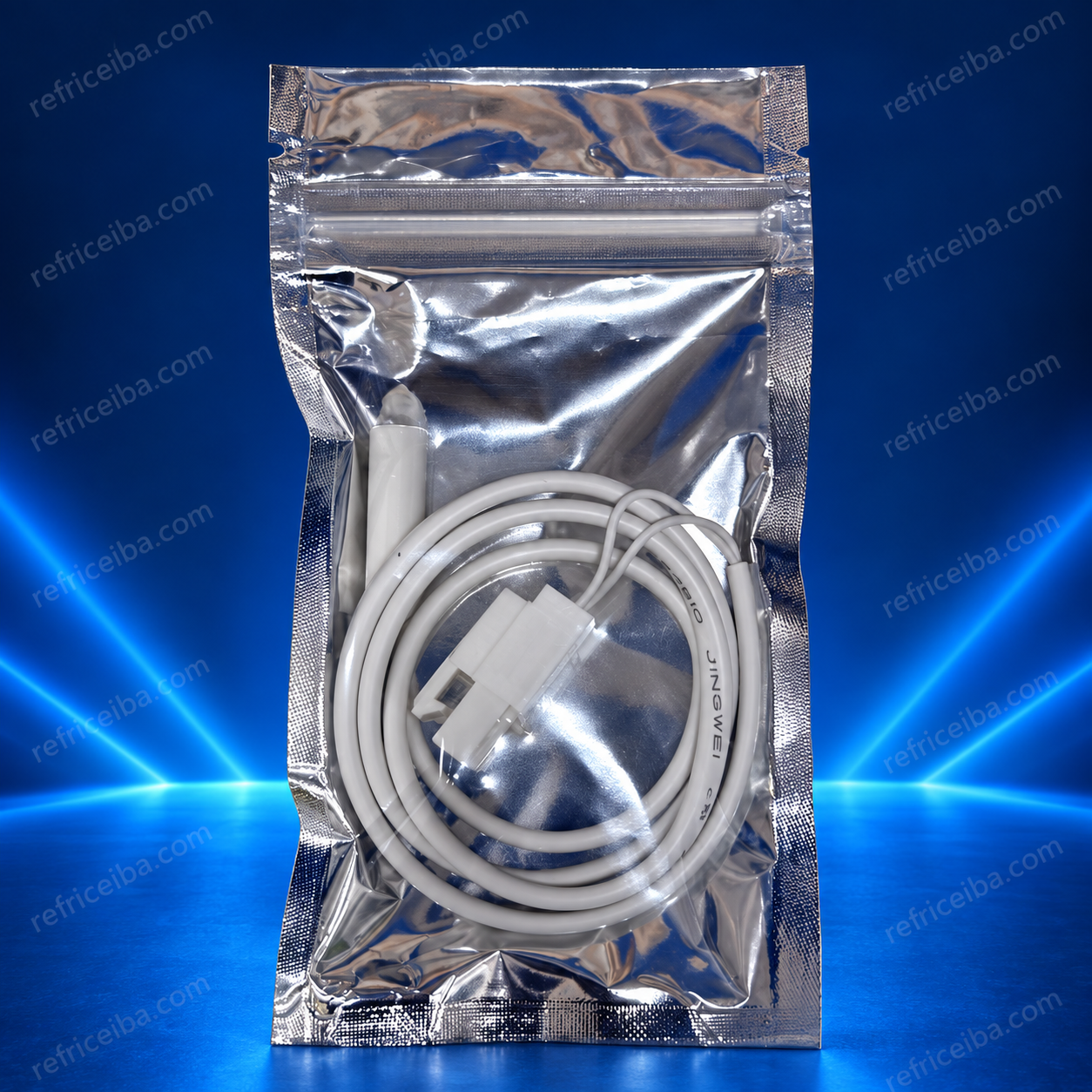 Sensor de temperatura para nevera Haier de 2 kΩ, con cable blanco y conector