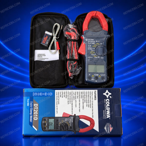 Coldwa DT201D True RMS: pinza amperimétrica, multímetro y capacímetro en un solo equipo.