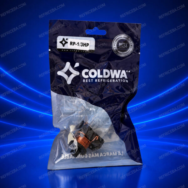 Relé de arranque Coldwa para compresores compatibles de 1/3 HP.