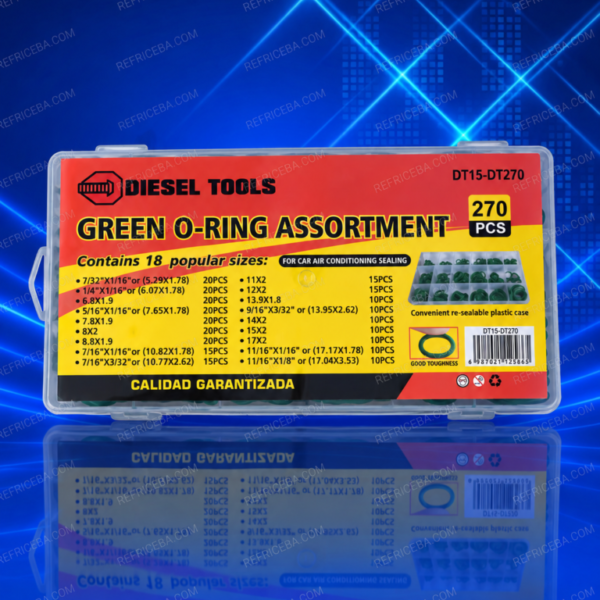 Kit de O-rings Diesel Tools: 270 piezas surtidas en 18 medidas.